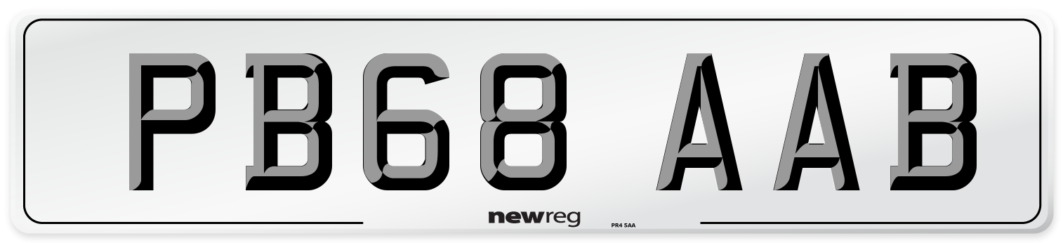 PB68 AAB Number Plate from New Reg